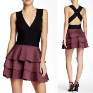 Robert Rodriguez Sienna Fit and Flare Tiered Dress Bandage Scuba Size 10